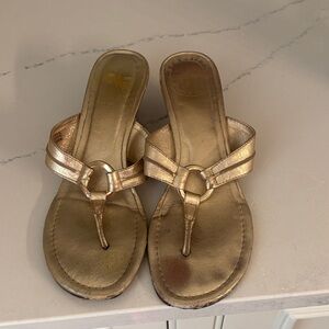 Lilly Pulitzer Gold Wedge Sandals